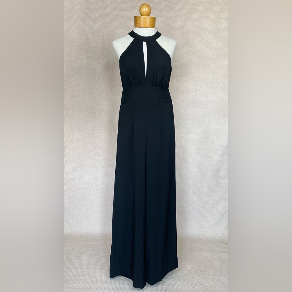 Arden B Black Halter Style Wide Leg Jumpsuit. Extra Small